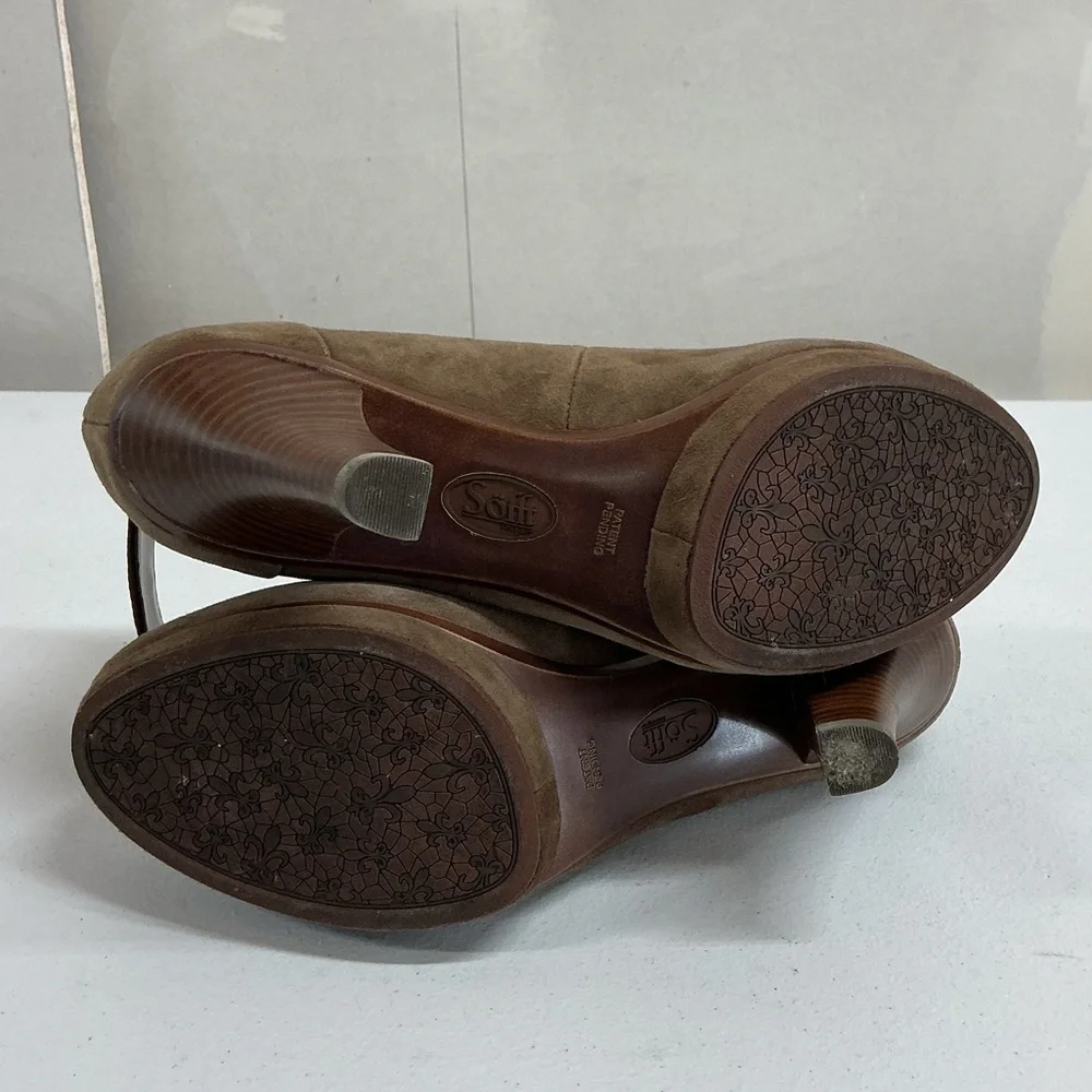 Söfft Brown Suede Mary Jane Platform Heels Size 9.5 Comfort Ankle Strap Pumps - Picture 7 of 7